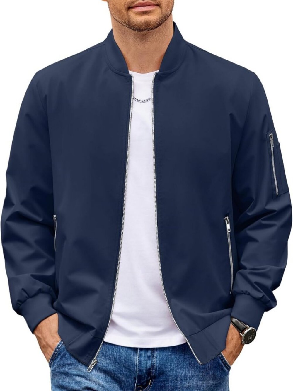 Lightweight Men’s Bomber Jacket | Casual Stylish Windbreaker | Perfect for All